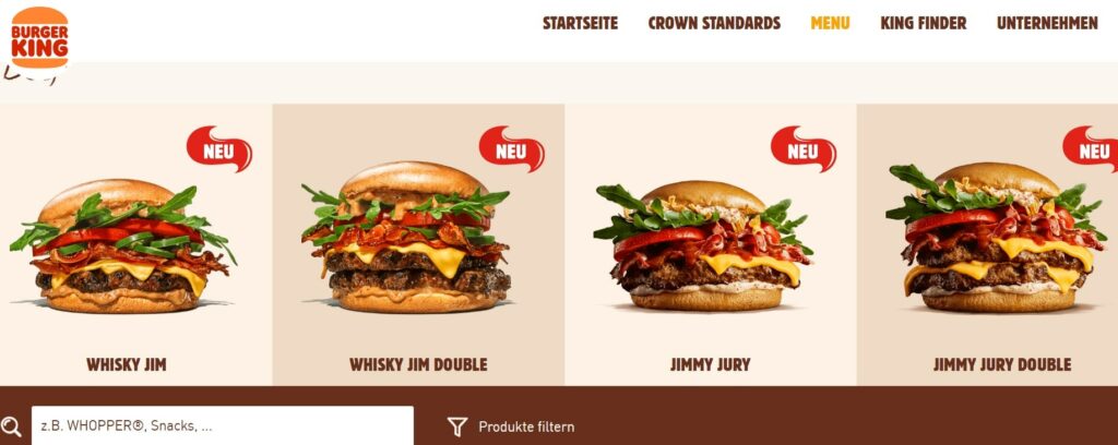 burger king produkte