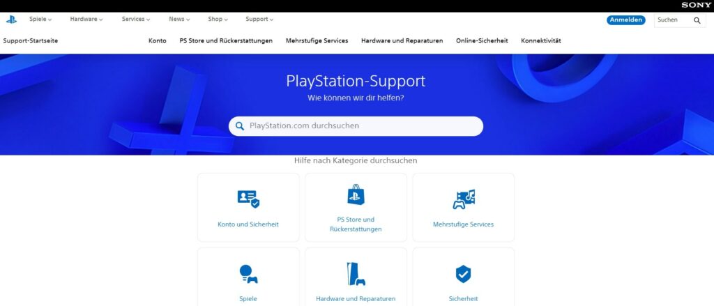 sony playstation support