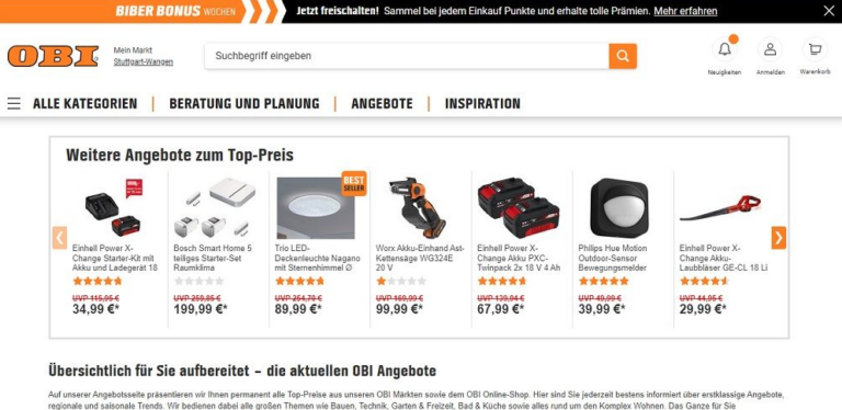 OBI KundenserviceOBI Telefonnummer und Öffnungszeiten